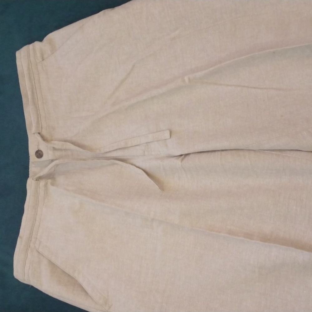 The Havanera Co. Cream Linen/Cotton Summer Pants  36-38"/31.5"